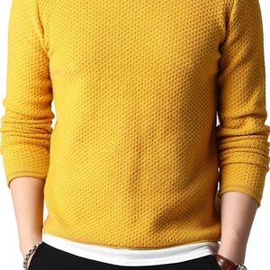 Casual Crewneck Pullover Sweater Cotton Knitwear